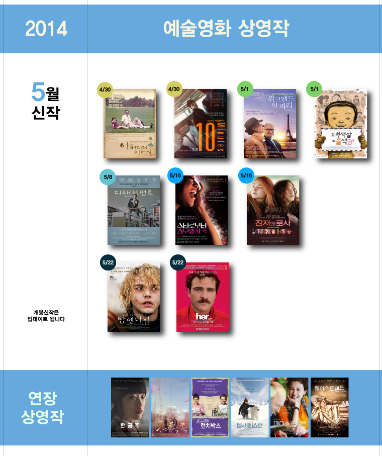5월 예술영화상영작 포스터 모음