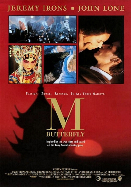 JEREMY IRONS·JOHN LONE|PASSION, POWER, REVENGE, IN ALL THEIK MAJESTY|M BUTTERFLY Inspired by the true story and based an the Tony Award winning play