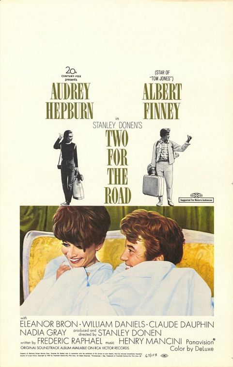 AUDREY HEPBURN ALBERT FINNEY STANLEY DONEN'S TWO FOR THE ROAD ELEANOR BRON WILLIAM DANIELS CLAUDE DAUPHIN NADIA GRAY STANLEY DONEN FREDERIC RAPHAEL HENRY MANCINI Panavision Color by Deluex